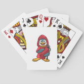Penguin as Firefighter with Extinguisher Pokerkaarten (Achterkant)