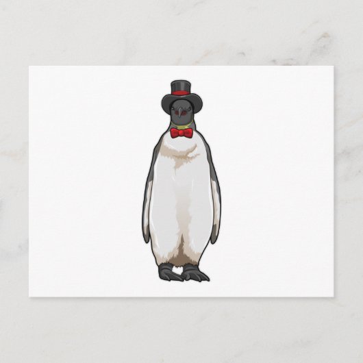 Penguin as Gentleman met Pet Briefkaart (Voorkant)