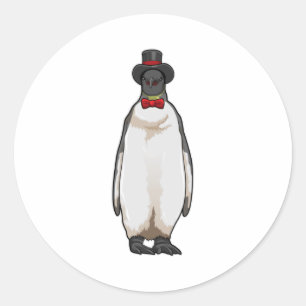Penguin as Gentleman met Pet Ronde Sticker
