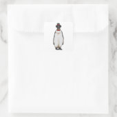 Penguin as Gentleman met Pet Vierkante Sticker (Tas)