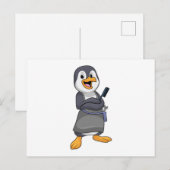 Penguin as Hair stylist with Comb Briefkaart (Voorkant / Achterkant)