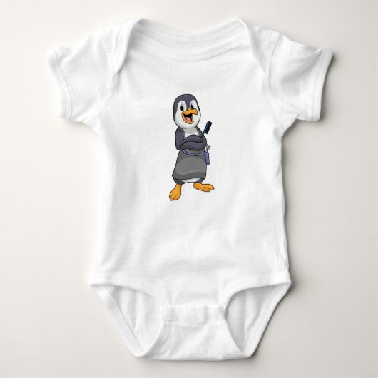 Penguin as Hair stylist with Comb Romper