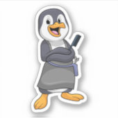 Penguin as Hair stylist with Comb Sticker (Voorkant)