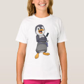 Penguin as Hair stylist with Comb T-shirt (Voorkant)