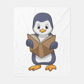 Penguin as Nerd with Book Fleece Deken (Voorkant)