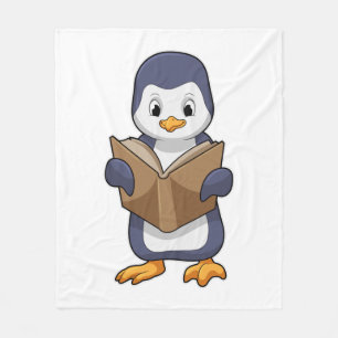 Penguin as Nerd with Book Fleece Deken
