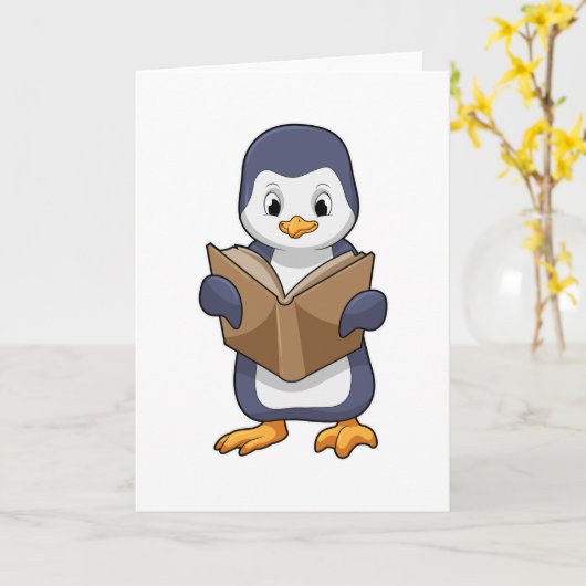 Penguin as Nerd with Book Kaart (Gele Bloem)