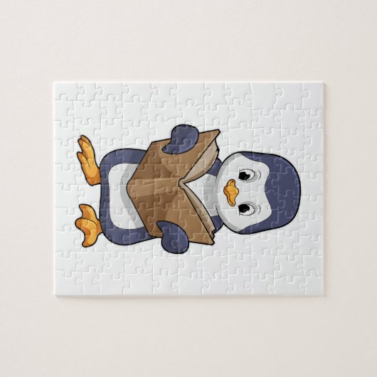 Penguin as Nerd with Book Legpuzzel (Horizontaal)