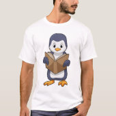 Penguin as Nerd with Book T-shirt (Voorkant)
