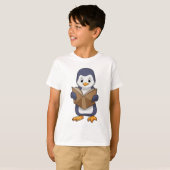 Penguin as Nerd with Book T-shirt (Voorkant volledig)