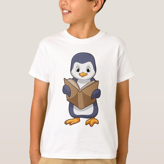 Penguin as Nerd with Book T-shirt (Voorkant)
