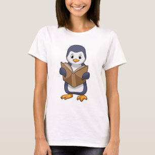 Penguin as Nerd with Book T-shirt