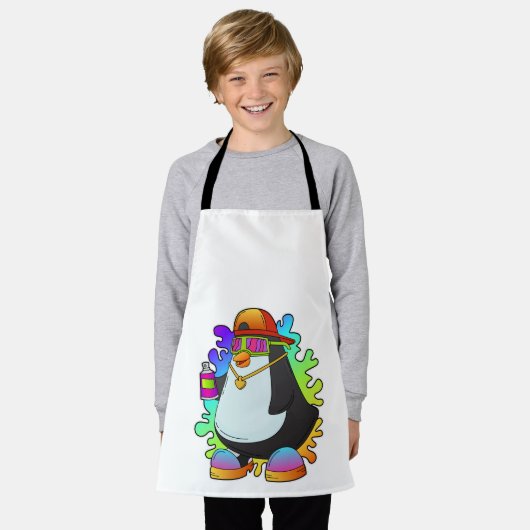 Penguin as Painter with Spray Schort (Gedragen)