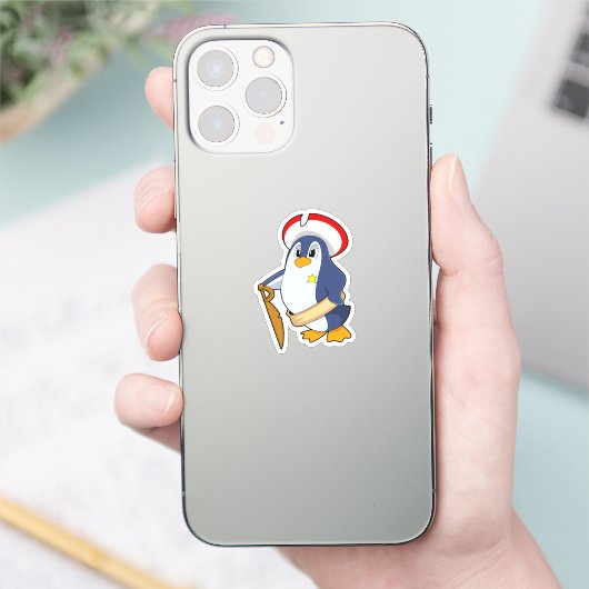 Penguin as Pirate with Hat Sticker (Telefoon)