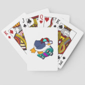 Penguin as Skater with Skateboard Pokerkaarten (Achterkant)