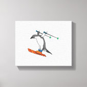 Penguin as Ski jumper with Ski Canvas Afdruk (Voorkant)