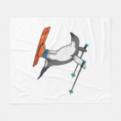 Penguin as Ski jumper with Ski Fleece Deken (Voorkant (Horizontaal))