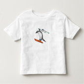 Penguin as Ski jumper with Ski Kinder Shirts (Voorkant)
