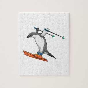 Penguin as Ski jumper with Ski Legpuzzel