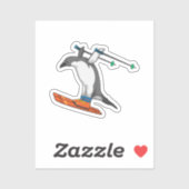 Penguin as Ski jumper with Ski Sticker (Vel)