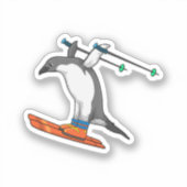 Penguin as Ski jumper with Ski Sticker (Voorkant)