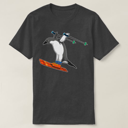 Penguin as Ski jumper with Ski T-shirt (Design voorkant)