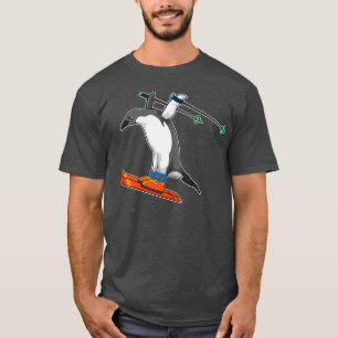 Penguin as Ski jumper with Ski T-shirt