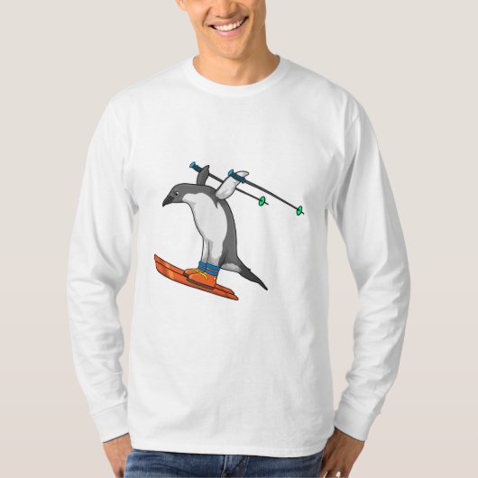 Penguin as Ski jumper with Ski T-shirt (Voorkant)