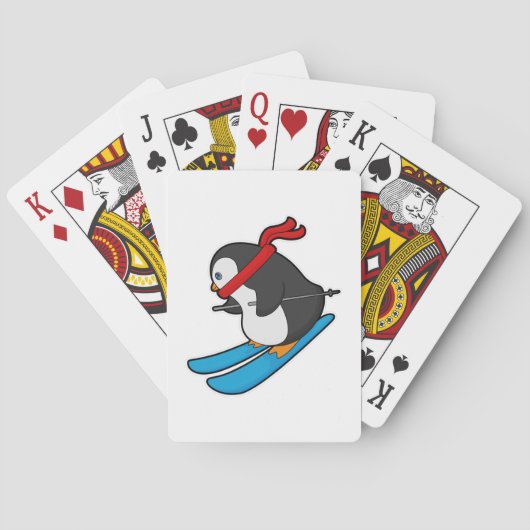 Penguin as Skier with Ski Pokerkaarten (Achterkant)