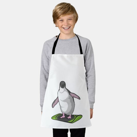 Penguin as Snowboarder with Snowboard Schort (Gedragen)