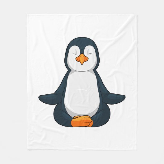 Penguin at Yoga Fitness in Sitting Fleece Deken (Voorkant)