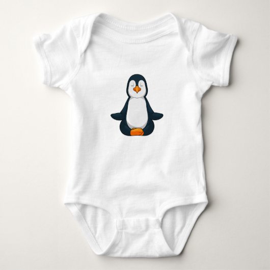 Penguin at Yoga Fitness in Sitting Romper (Voorkant)
