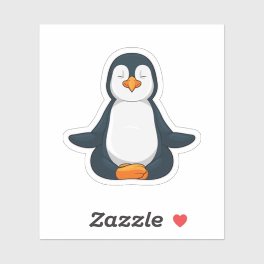 Penguin at Yoga Fitness in Sitting Sticker (Vel)