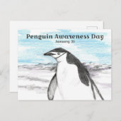 Penguin Awareness Day January 20 Winter Briefkaart (Voorkant / Achterkant)