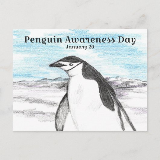 Penguin Awareness Day January 20 Winter Briefkaart (Voorkant)