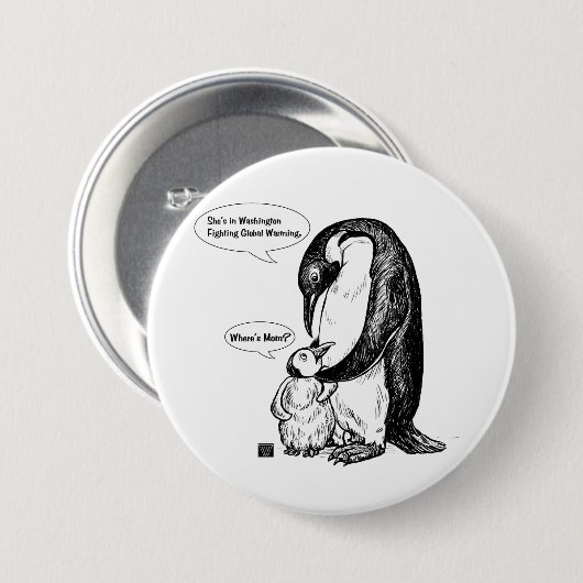 Penguin Awareness Ronde Button 7,6 Cm (Voorkant /achterkant)