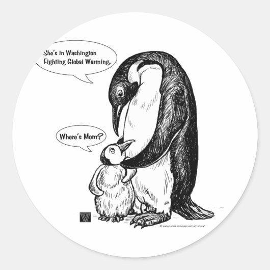 Penguin Awareness Ronde Sticker (Voorkant)