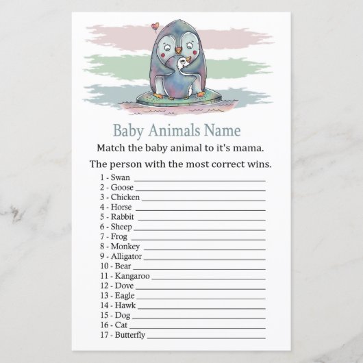 Penguin Baby Animals Name Game (Voorkant)
