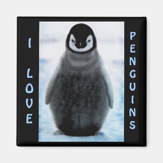 Penguin Baby Penguin-liefhebber Fine Art Magnet (Voorkant)