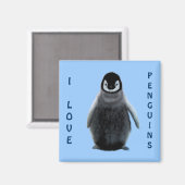 Penguin Baby Penguin-liefhebber Fine Art Magnet (Voorkant / Achterkant)