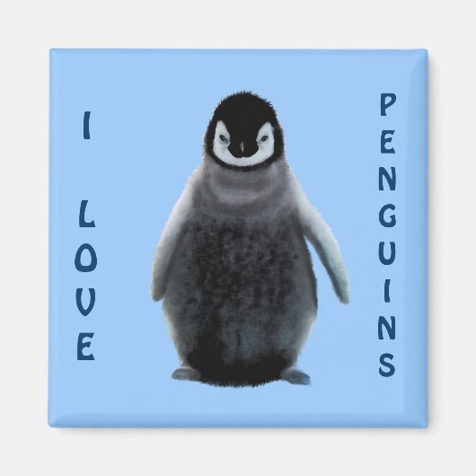 Penguin Baby Penguin-liefhebber Fine Art Magnet (Voorkant)