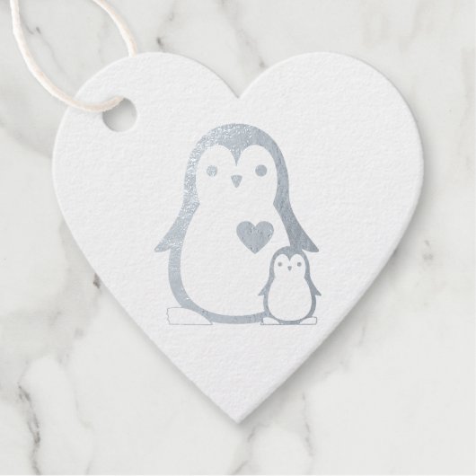 Penguin Baby shower Bedankjes Labels (Voorkant)