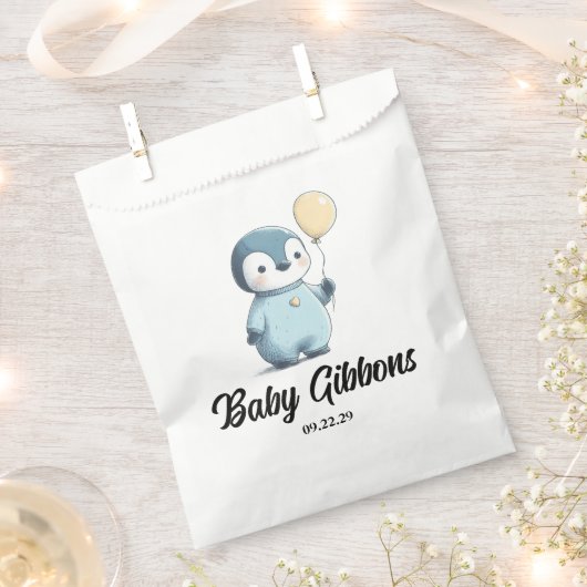 Penguin Baby shower Bedankzakje (Geknipt)