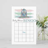 Penguin baby shower bingo-kaart (Staand voorkant)