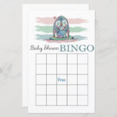 Penguin baby shower bingo-kaart (Voorkant / Achterkant)