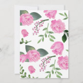 Penguin Baby shower Bloemen Roze Zwart Kaart (Achterkant)