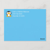 Penguin Baby shower Blue Briefkaart (Achterkant)