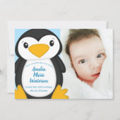 Penguin Baby shower Blue Kaart (Voorkant)