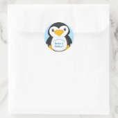 Penguin Baby shower Blue Ronde Sticker (Tas)