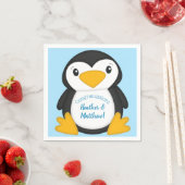 Penguin Baby shower Blue Servet (Insitu)